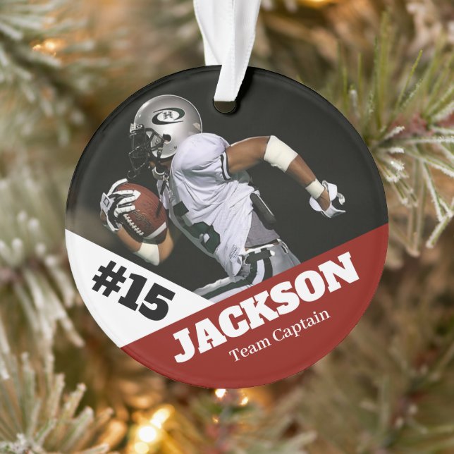 Custom Foto Sportkeepake Ornament Fußball (Baum)