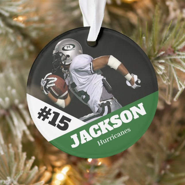 Custom Foto Sportkeepake Ornament Fußball (Baum)