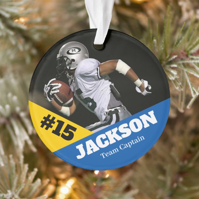 Custom Foto Sportkeepake Ornament Fußball (Baum)