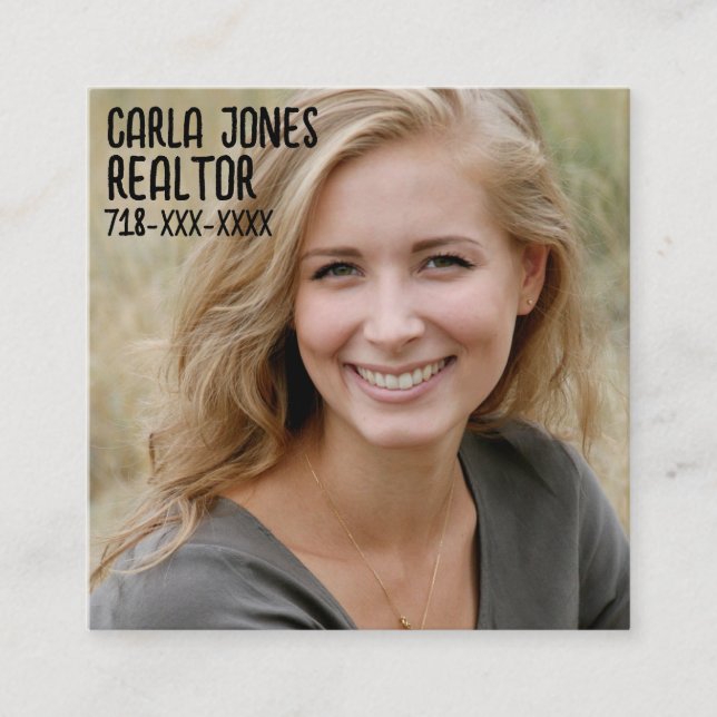 CUSTOM FOTO SQUARE MODERN QUADRATISCHE VISITENKARTE (Vorderseite)