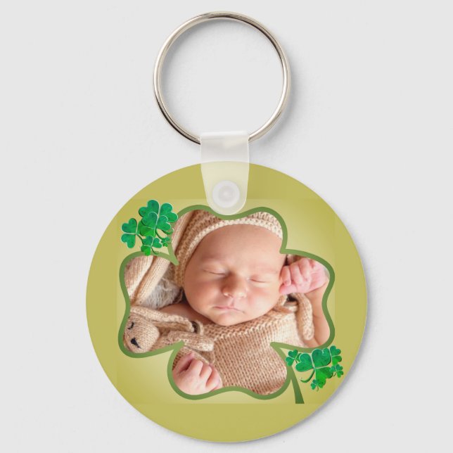 Custom Foto St. Patrick's 4Leaf Kleeblatt Schlüsselanhänger (Vorderseite)