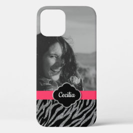 Custom Foto Template Girly Pink Zebra Streifen Case-Mate iPhone Hülle