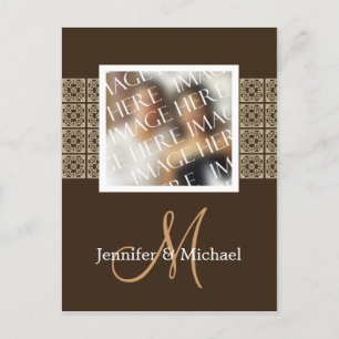 Custom Foto Template Monogram Wedding Vielen Dank Postkarte