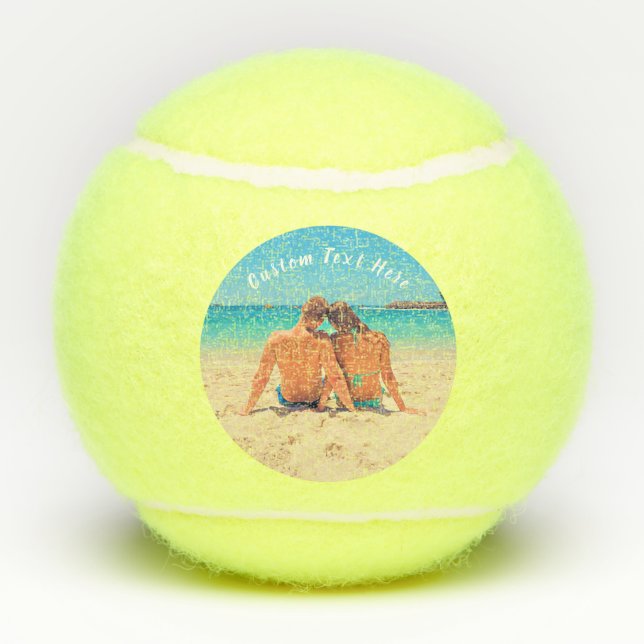 Custom Foto Tennis Balls Ihre Fotos und Text Tennisbälle (Rückseite)