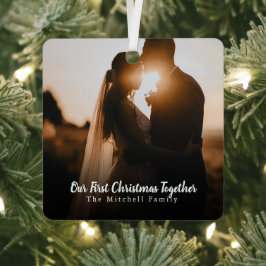 Custom Foto Text Paare Erste Weihnachten gemeinsam Ornament Aus Metall