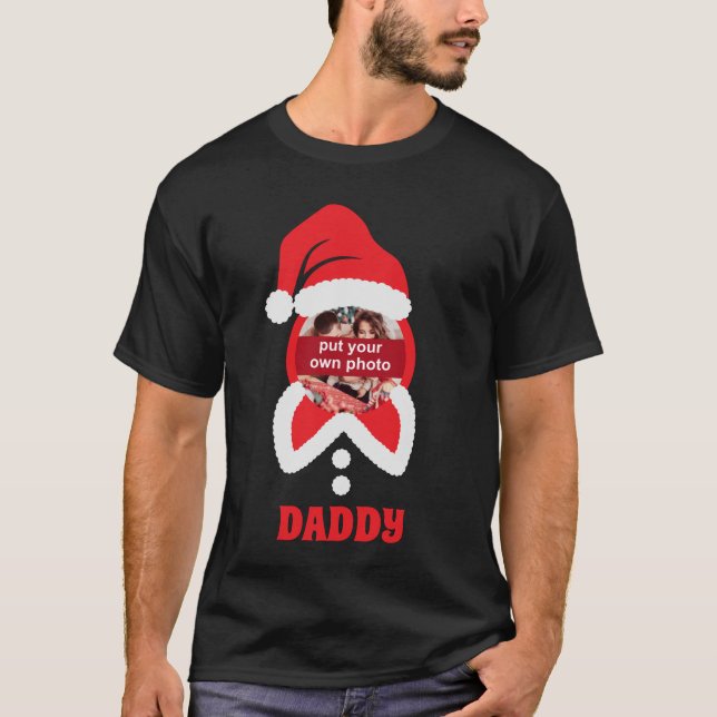 Custom Foto Text Weihnachtsmann Weihnachten T - Sh T-Shirt (Vorderseite)