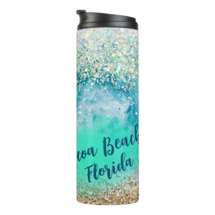 Custom Foto Tropical Beach Aqua Wasserfall Seilbah Thermosbecher
