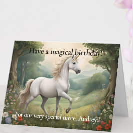 Custom Foto Unicorn Geburtstagskarte für Young Gir Karte