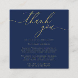 Custom Foto Vielen Dank Dark Blue Gold Begleitkarte
