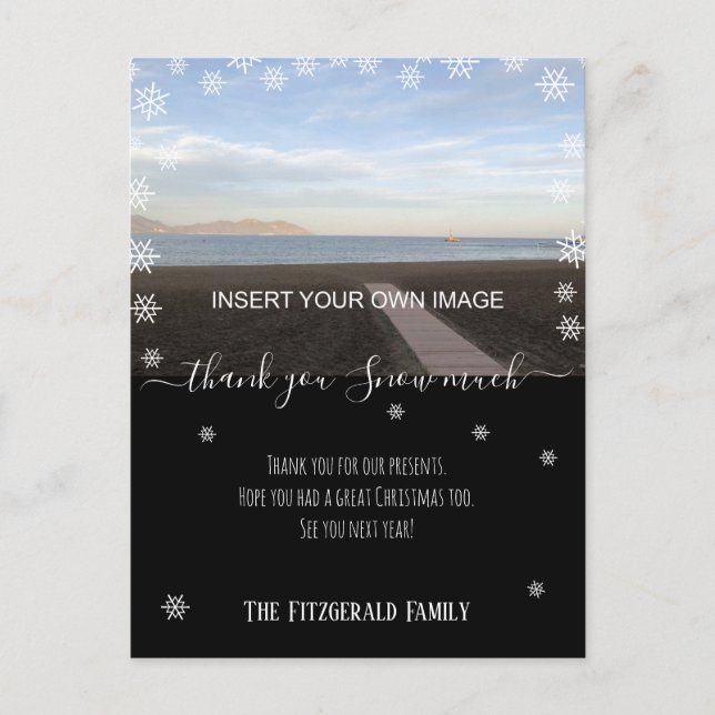 Custom Foto Vielen Dank Weihnachtsfeiertage Postkarte (Vorderseite)