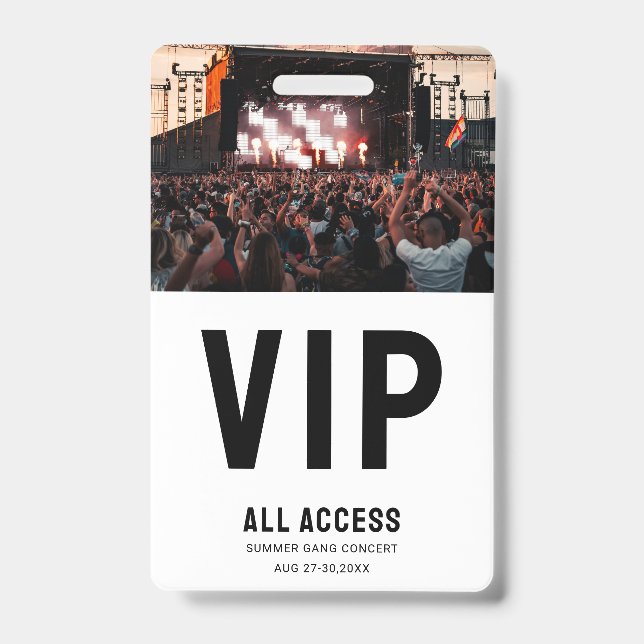 Custom Foto VIP All Access Pass Konzert Ausweis (Vorderseite)