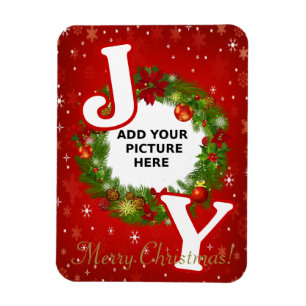 Custom, Foto von Christmas JOY add your picture Wr Magnet