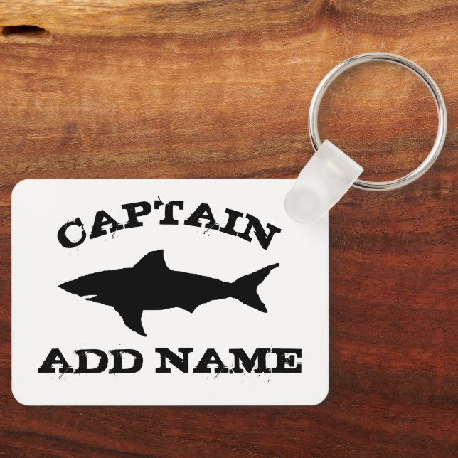 Custom foto von keychain with shark fish silhouett schlüsselanhänger (Vorderseite)