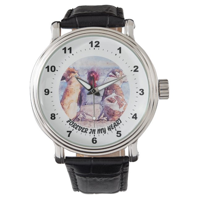 CUSTOM FOTO WATCH MIT PEARSONALISIERTER NACHRICHT ARMBANDUHR (Vorderseite)