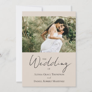 Custom Foto Website neutrale ästhetische Hochzeit Einladung