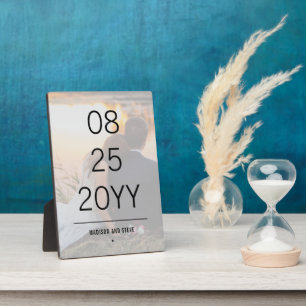 Custom Foto Wedding Anniversary Date Elegante Fotoplatte