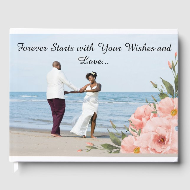 Custom Foto Wedding Guest Book Gästebuch (Vorderseite)