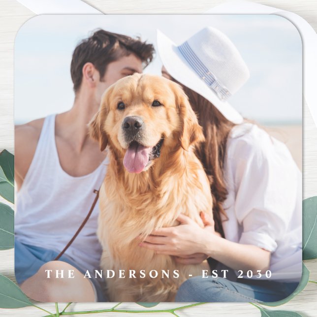 Custom Foto Wedding Quadratischer Aufkleber (Von Creator hochgeladen)