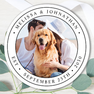 Custom Foto Wedding Runder Aufkleber