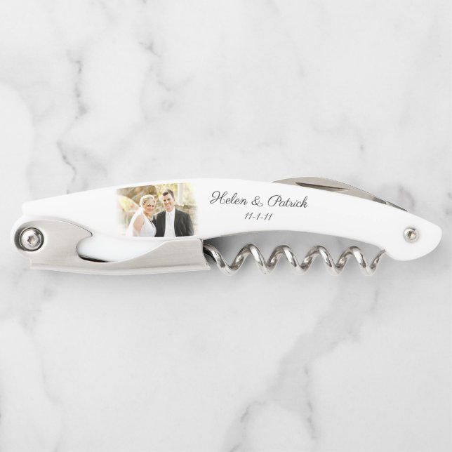 Custom Foto Wedding Trauzeuge Gefallen Kellnermesser (Vorderseite)