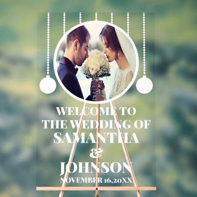 Custom Foto Wedding Welcome Acrylschild (Neutral)