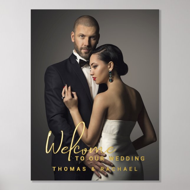 Custom Foto Wedding Welcome Foliendrucke (Vorderseite)