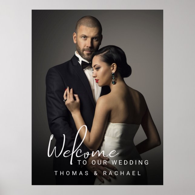 Custom Foto Wedding Welcome Poster (Vorne)