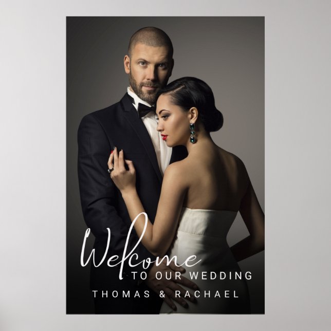 Custom Foto Wedding Welcome Poster (Vorne)