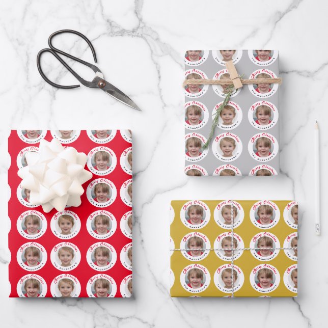 Custom Foto Weihnachten Geschenkpapier Set (Vorderseite)