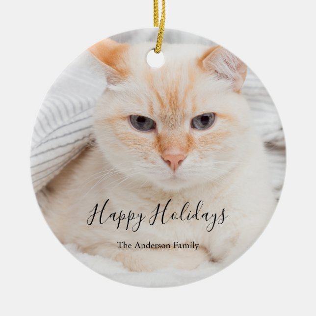 Custom Foto Weihnachten Keramik Ornament (Vorne)