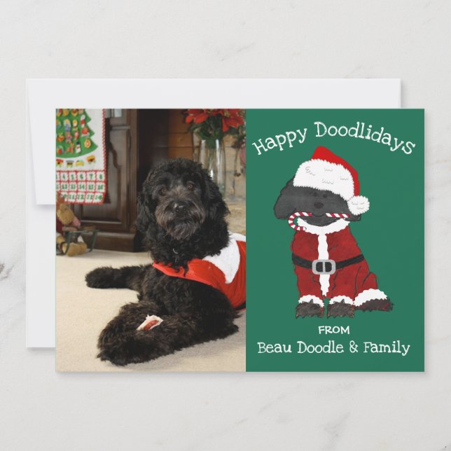 Custom Foto Weihnachten Labradoodle Weihnachtsfeie (Vorderseite)