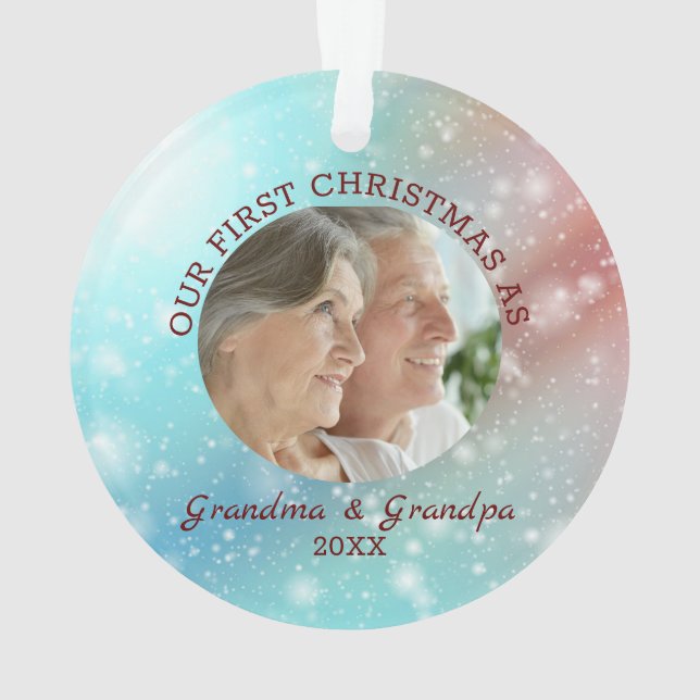 Custom Foto Weihnachten Ornament (Rückseite)