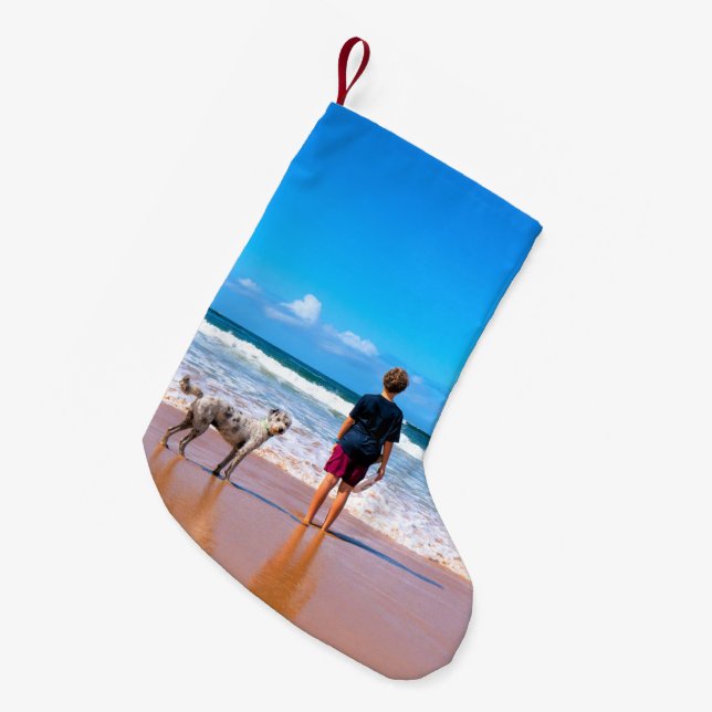 Custom Foto Weihnachten Strumpf Ihre Haustiere Fot Kleiner Weihnachtsstrumpf (Vorderansicht (hängend))
