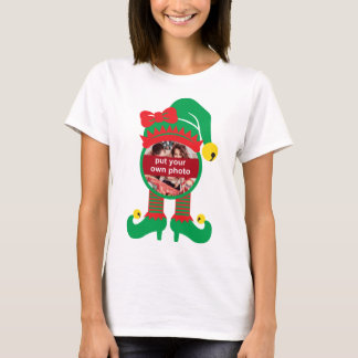 Custom Foto Weihnachts-Elf-T - Shirt
