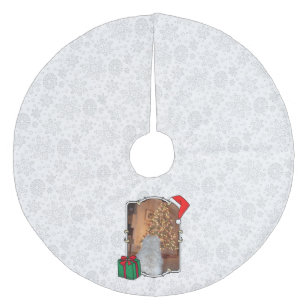 Custom Foto Weihnachts-Weihnachtsmannmütze Pet HO Fleece Weihnachtsbaumdecke