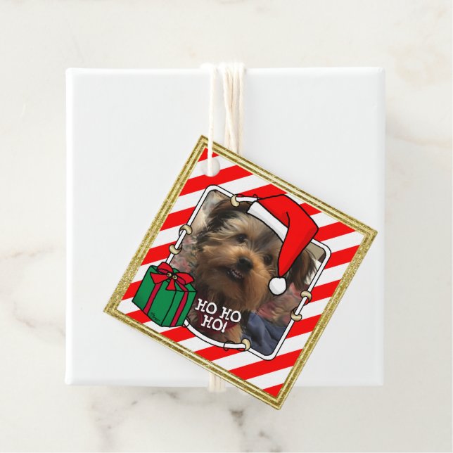 Custom Foto Weihnachts-Weihnachtsmannmütze Pet HO  Geschenkanhänger (Beispiel)
