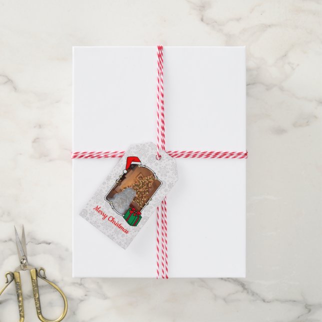 Custom Foto Weihnachts-Weihnachtsmannmütze Pet HO  Geschenkanhänger (Mit Garn)