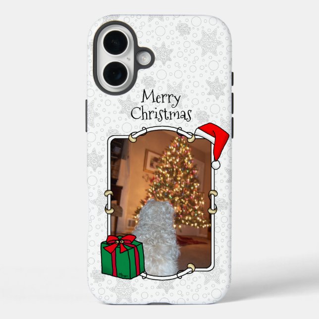 Custom Foto Weihnachts-Weihnachtsmannmütze Pet HO  iPhone 16 Plus Hülle (Rückseite)