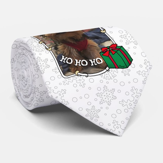 Custom Foto Weihnachts-Weihnachtsmannmütze Pet HO  Krawatte (Gerollt)