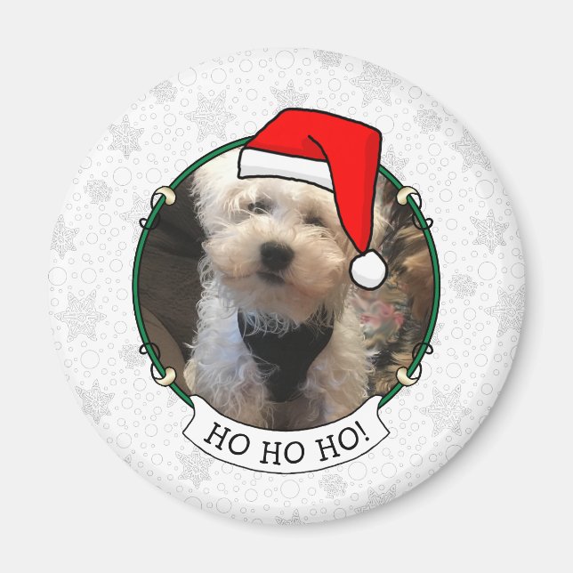 Custom Foto Weihnachts-Weihnachtsmannmütze Pet HO  Magnet (Vorne)