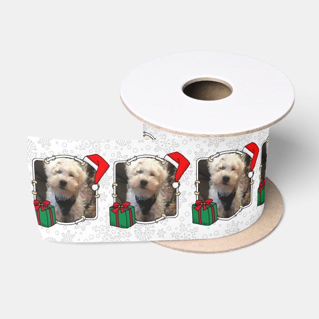 Custom Foto Weihnachts-Weihnachtsmannmütze Pet HO  Satinband (Spule)