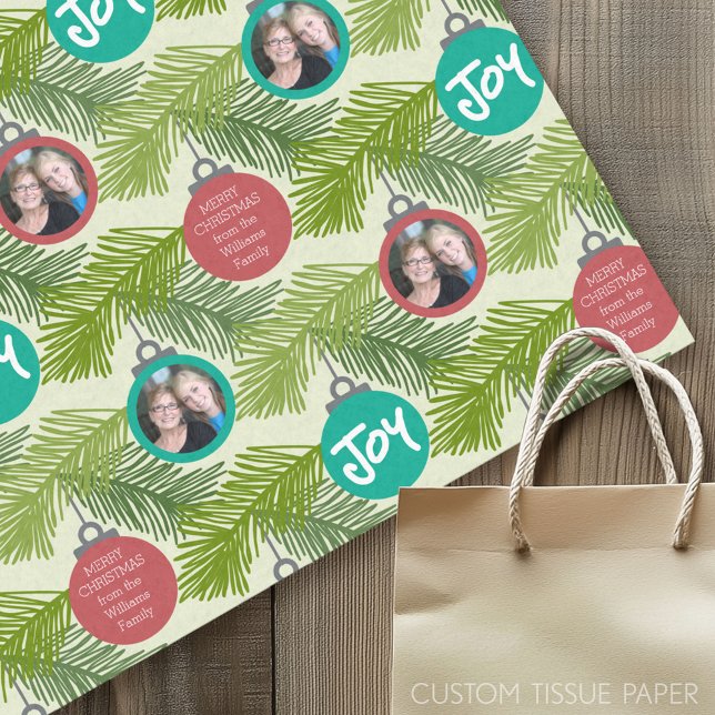 Custom Foto Weihnachtsbaum Ornamente Seidenpapier (Custom Tissue Paper)