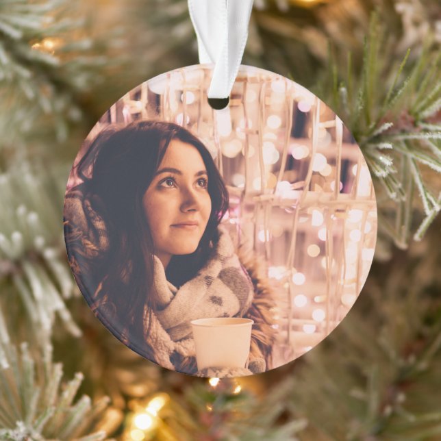 Custom Foto Weihnachtsfeiertag Ornament (Baum)