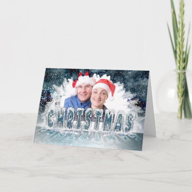 Custom Foto Weihnachtsgrüße Karte (Vorderseite)
