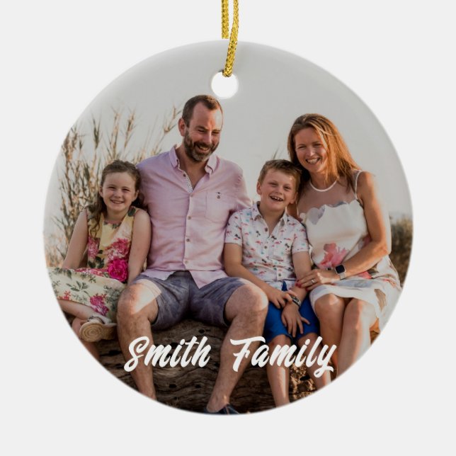 Custom Foto Weihnachtsschmuck - Keramik Achtung (Vorne)