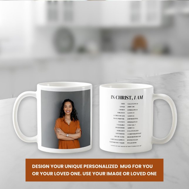 Custom Foto Wer ich bin in Christ Christlich Tee Kaffeetasse (Von Creator hochgeladen)
