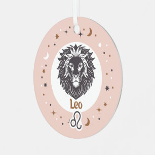 Custom Foto Zodiac Sign Leo Ornament Aus Metall