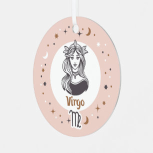 Custom Foto Zodiac Sign Virgo Ornament Aus Metall