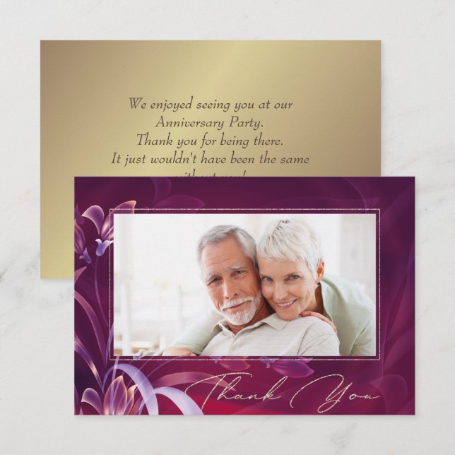 Custom Foto zum Hochzeitstag Dankeschön Karte (Vorne/Hinten)