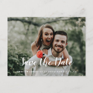 Custom Fotoromantic modern Save the Date Ankündigungspostkarte